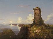 Thomas Cole Romantic Landscape with Ruined Tower Germany oil painting artist